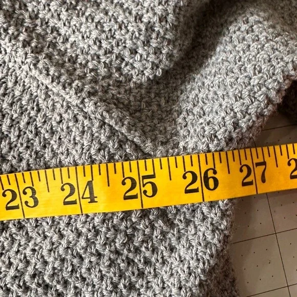 POL‎ NWOT SZ LGE Gray Cable Knit Lace Collar heavy Long Cardigan Sweater Dress - Picture 11 of 13